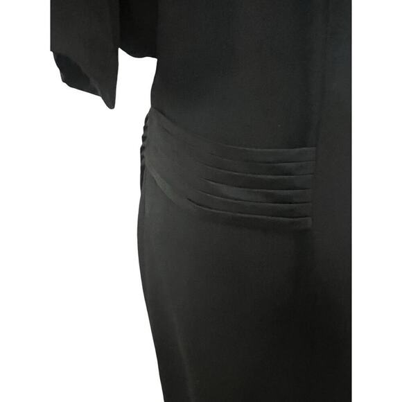 Vintage Dawn Joy II Black Long USA Button Down w/Satin Buttons Dress 16W - Picture 5 of 10